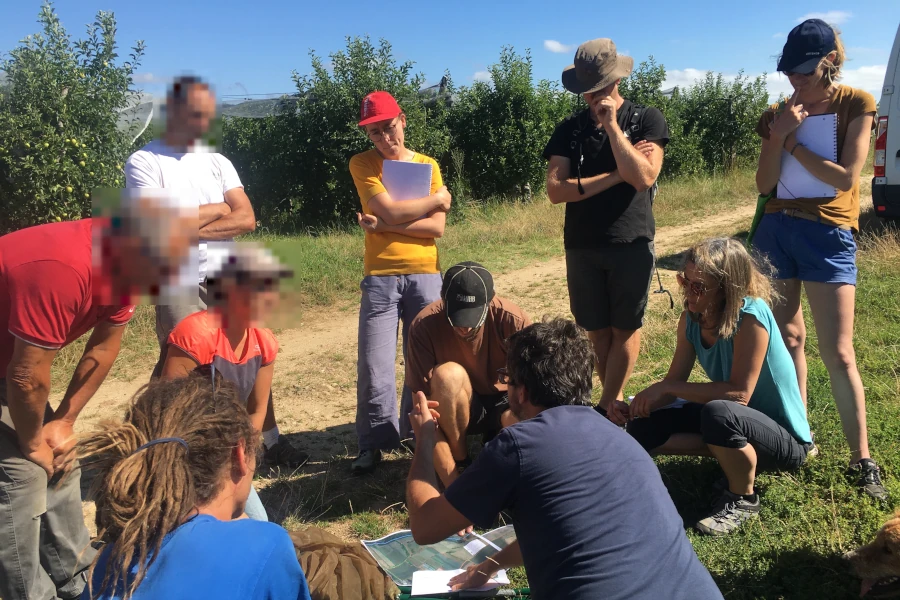 Visite parcelle projet CARAB